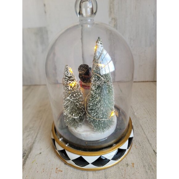 Children building snowman snow globe light up Xmas home decor figure - Picture 5 of 7